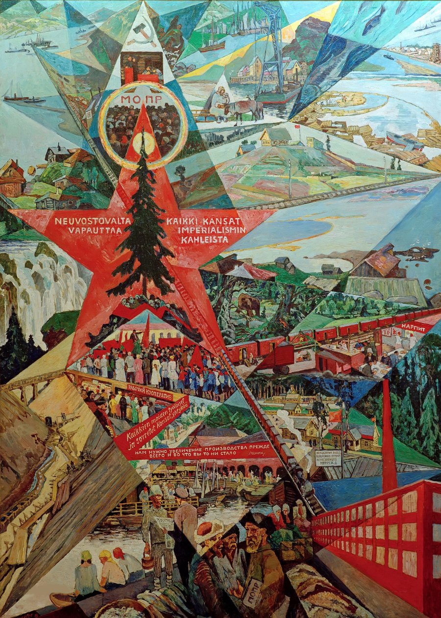 Agitační panel Karélie a Murmanska, 1926. od Heinrich Vogeler