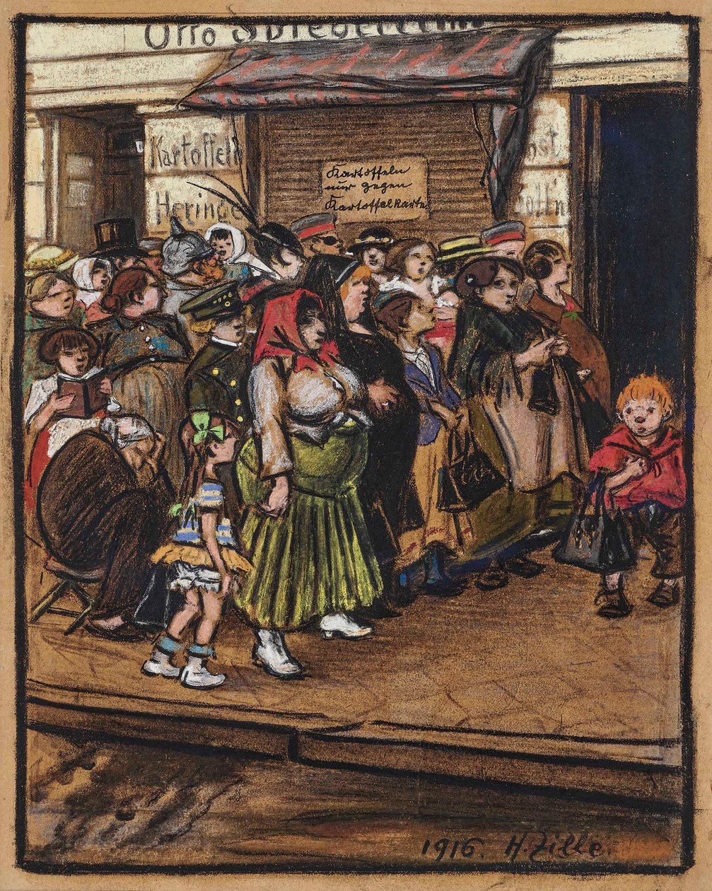 Fronta na brambory, 1916. od Heinrich Zille