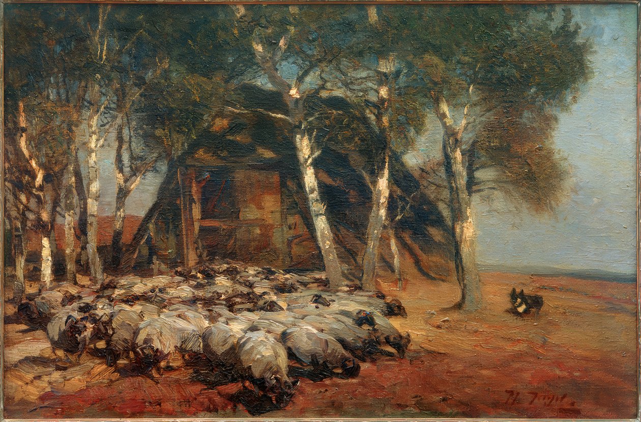 Schnucken stádo na Kobenu od Heinrich von Zügel