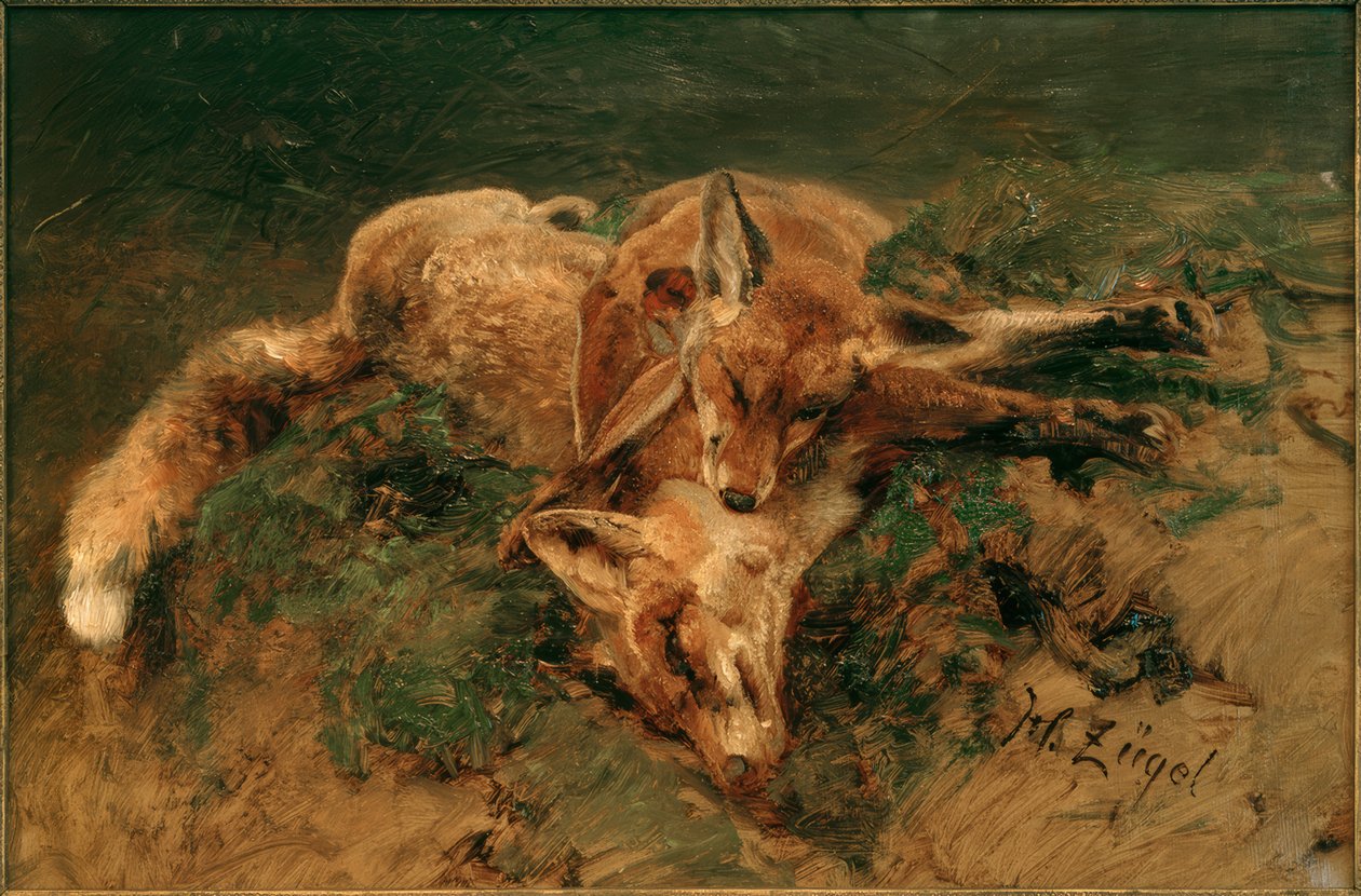 Dvě lišky od Heinrich von Zügel