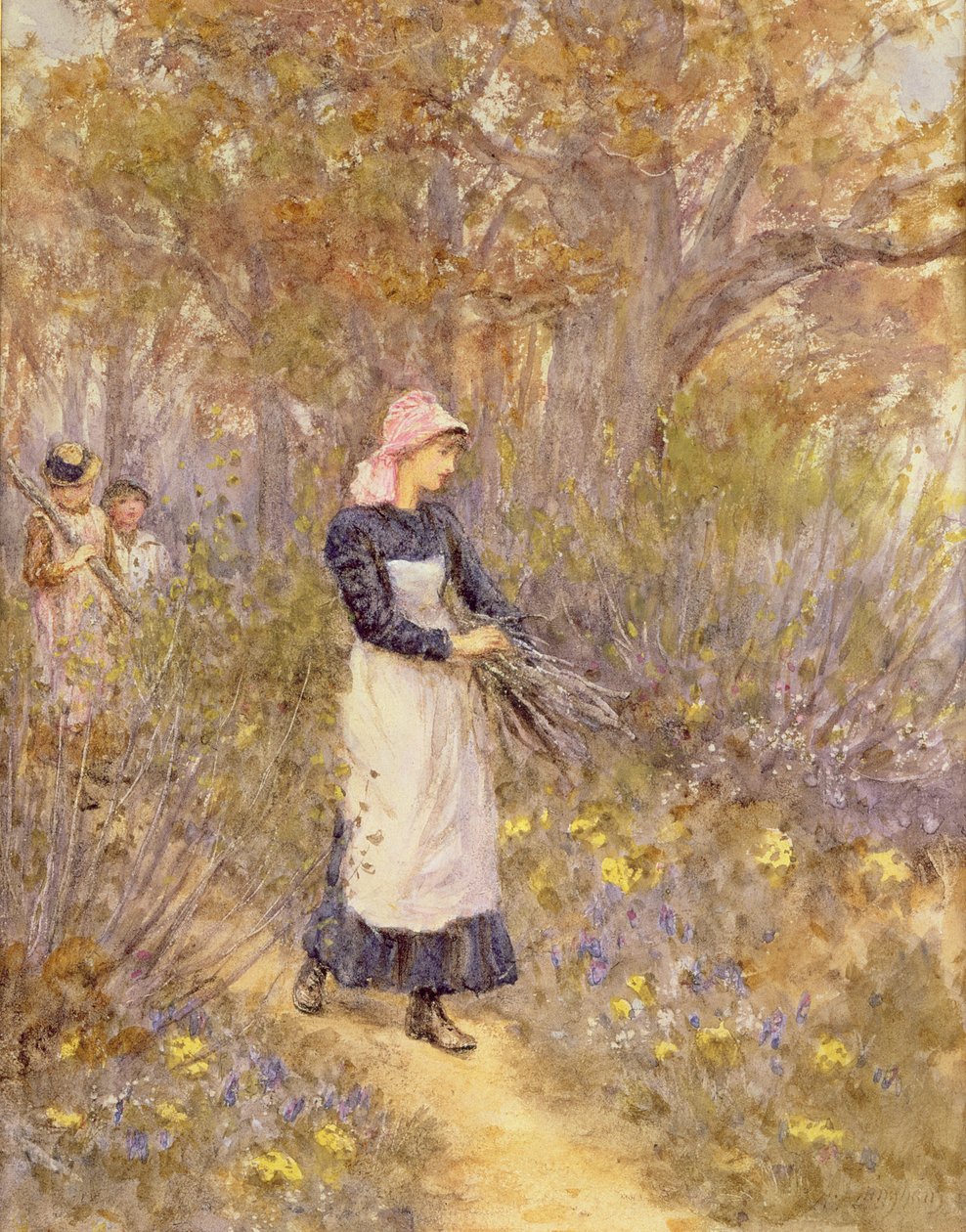 Sběr dřeva pro matku od Helen Allingham