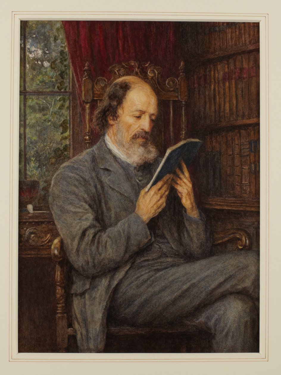 Lord Tennyson, 1890 (wc na papíře) od Helen Allingham