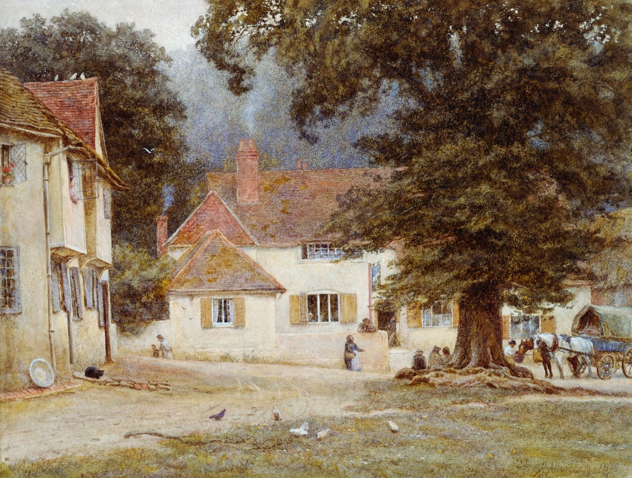 A Cart by a Village Inn, 1878 od Helen Allingham