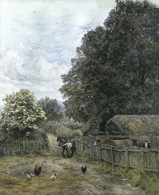Hospodářský dvůr od Helen Allingham