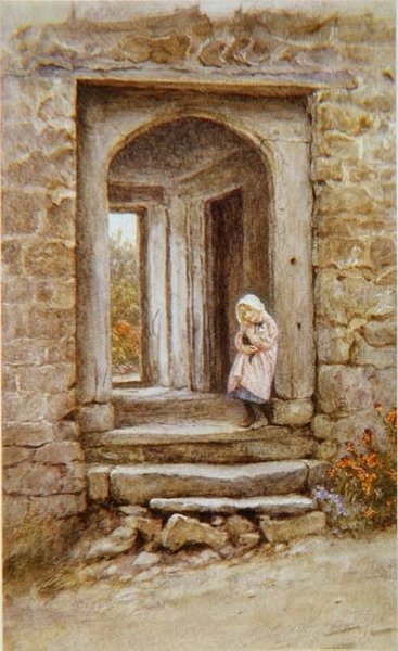 Dívka s kotětem od Helen Allingham