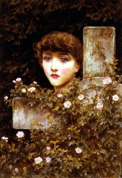 Smutek - Divoká růže od Helen Allingham