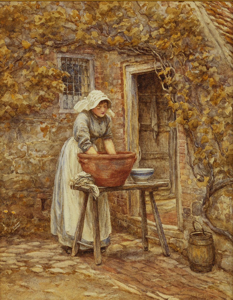 Mycí den, od Helen Allingham
