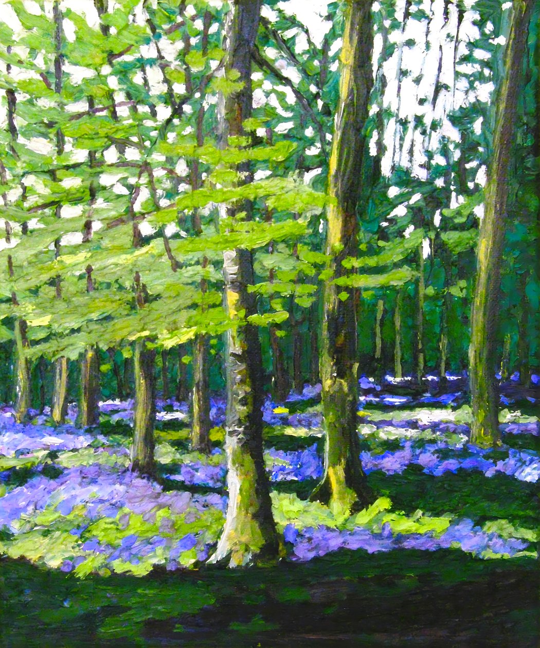 Bluebell Wood, 2009 (olej na plátně) od Helen White