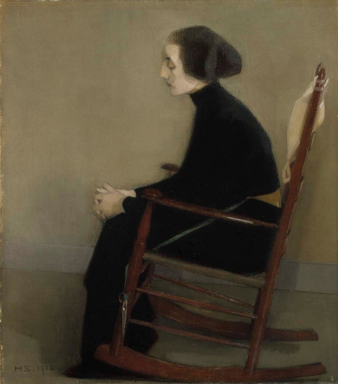 Švadlena pracující žena, 1903. od Helene Schjerfbeck