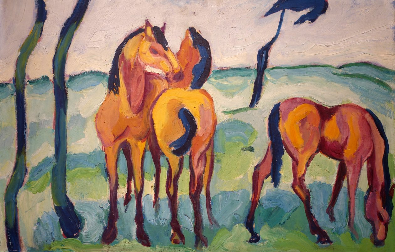 Tři koně od Helmuth Macke