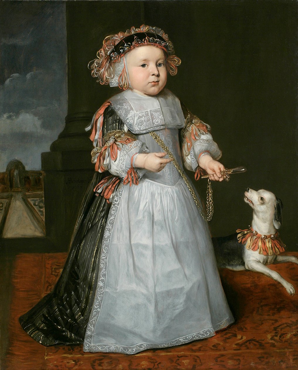 Mladý chlapec se psem, 1667 od Hendrick Berckman