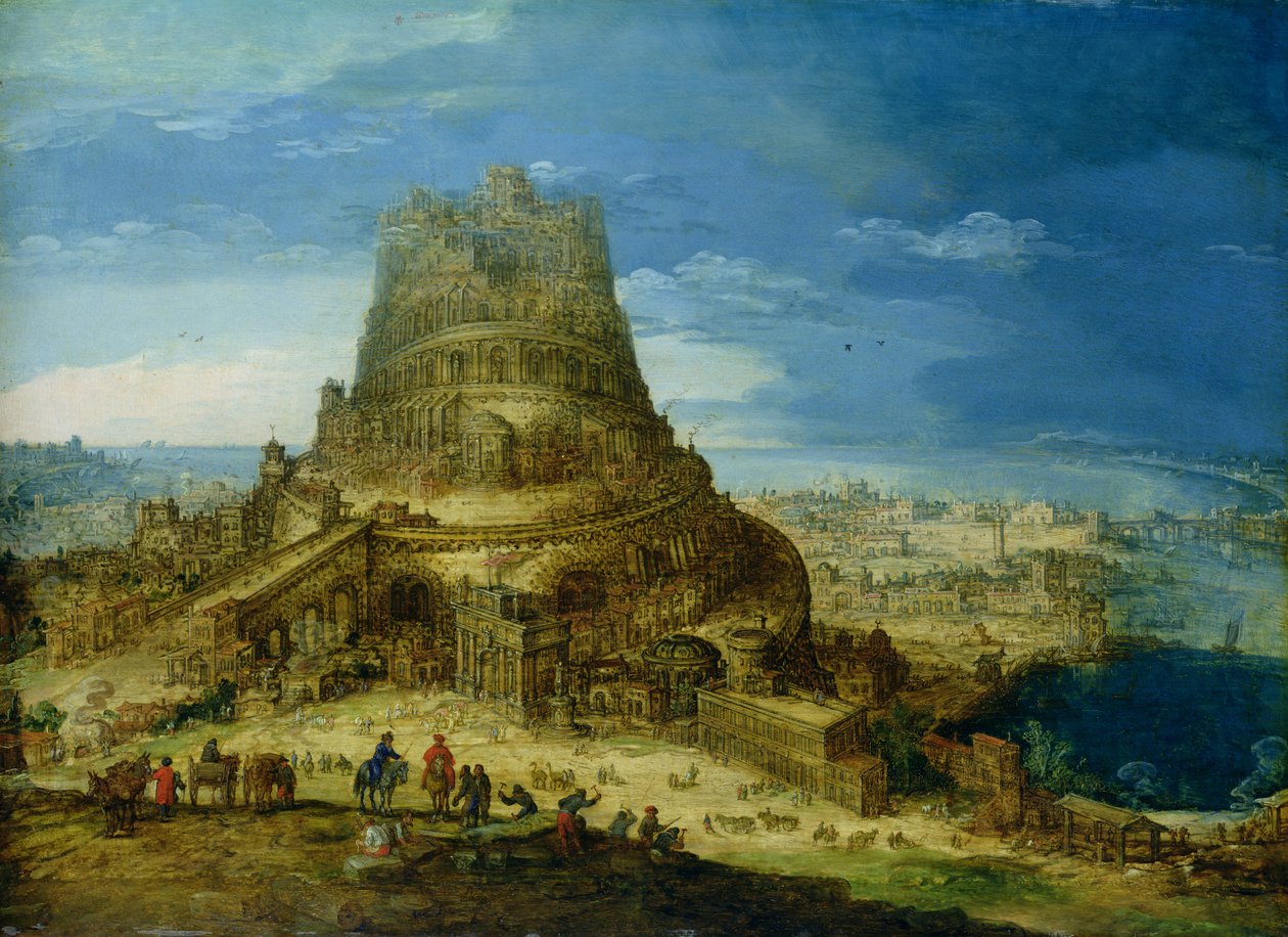 Budova Babylonské věže od Hendrick van Cleve