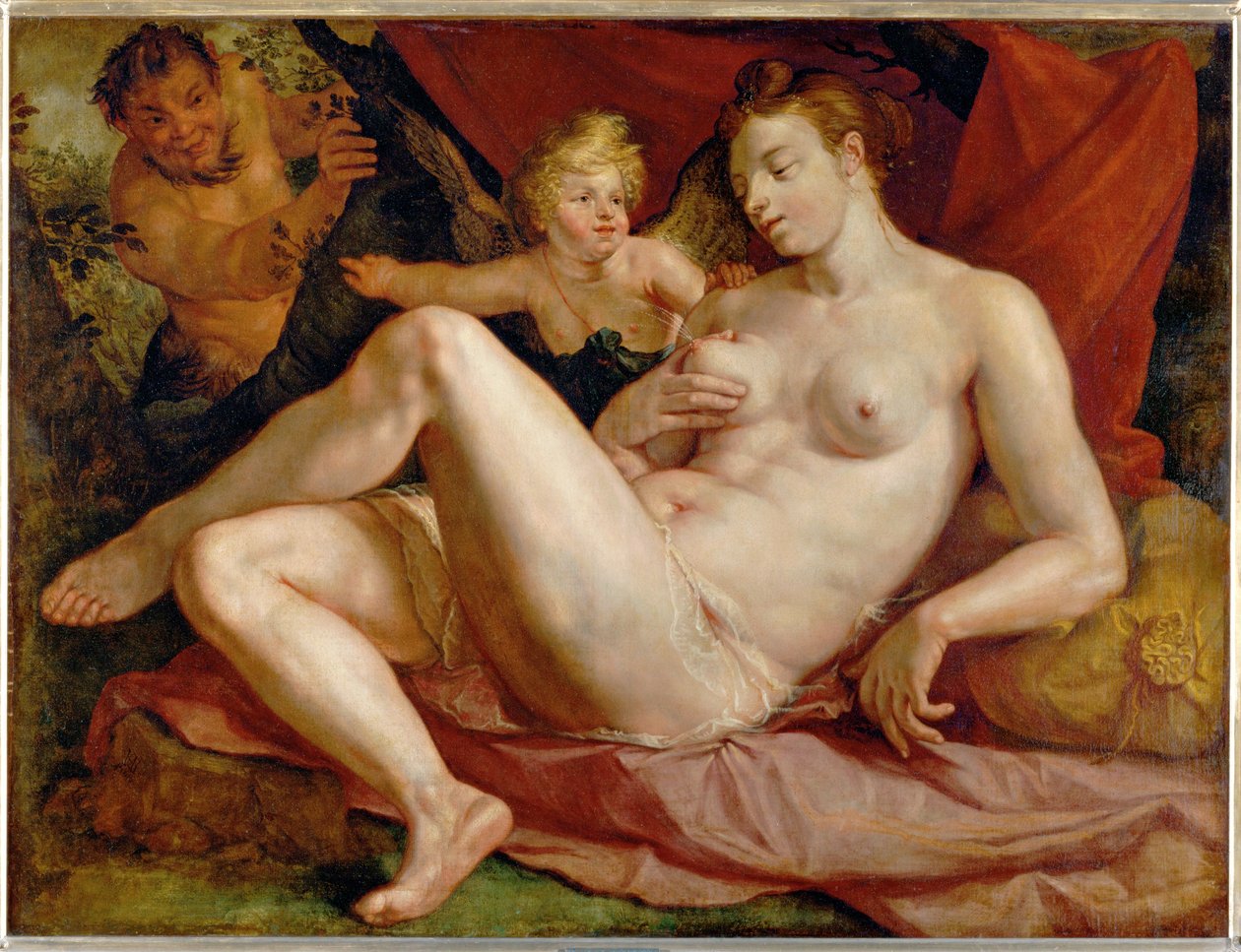 Jupiter a Antiopa ... od Hendrick (attr. to) Goltzius