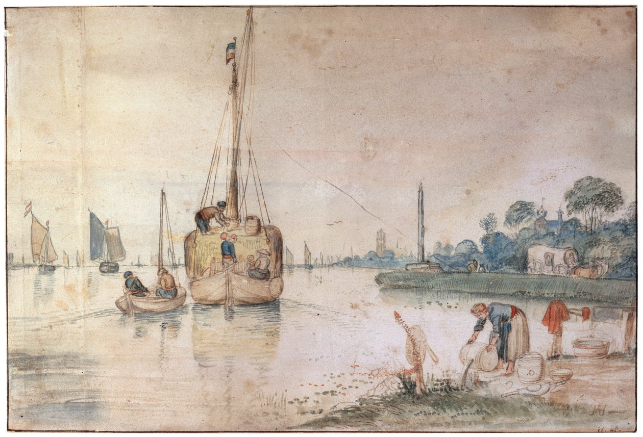 Člun se senem, c1625-c1634 od Hendrick Avercamp