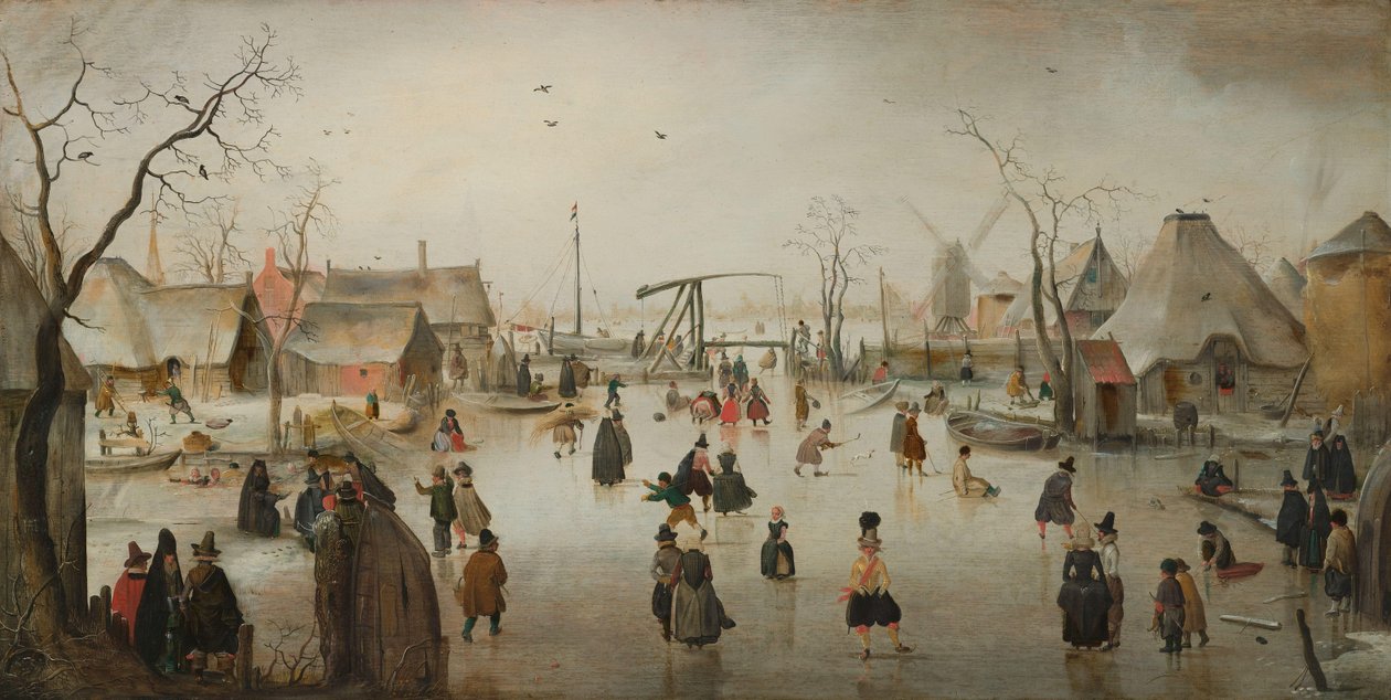 Bruslení na vesnici od Hendrick Avercamp