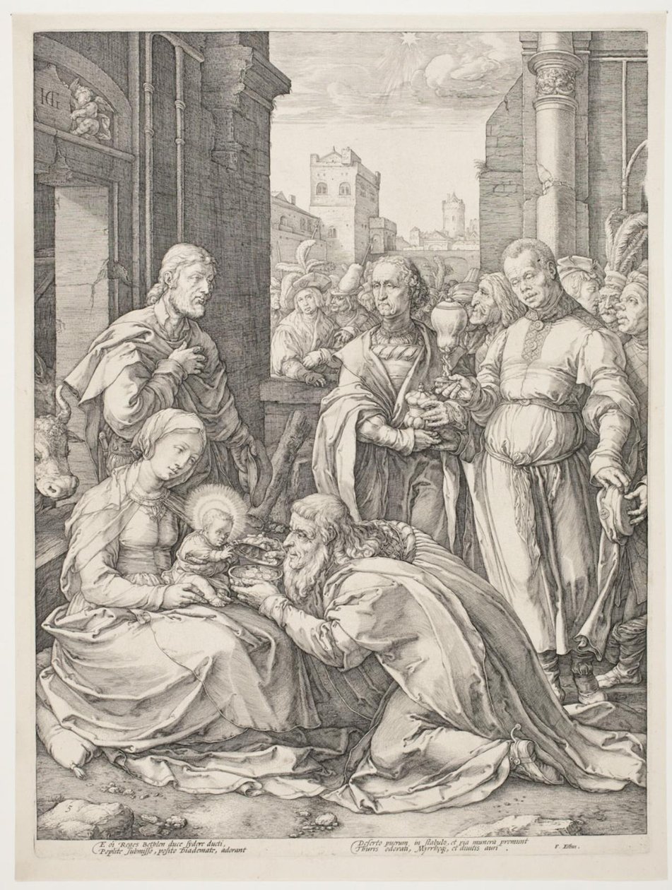Klanění tří králů od Hendrick Goltzius