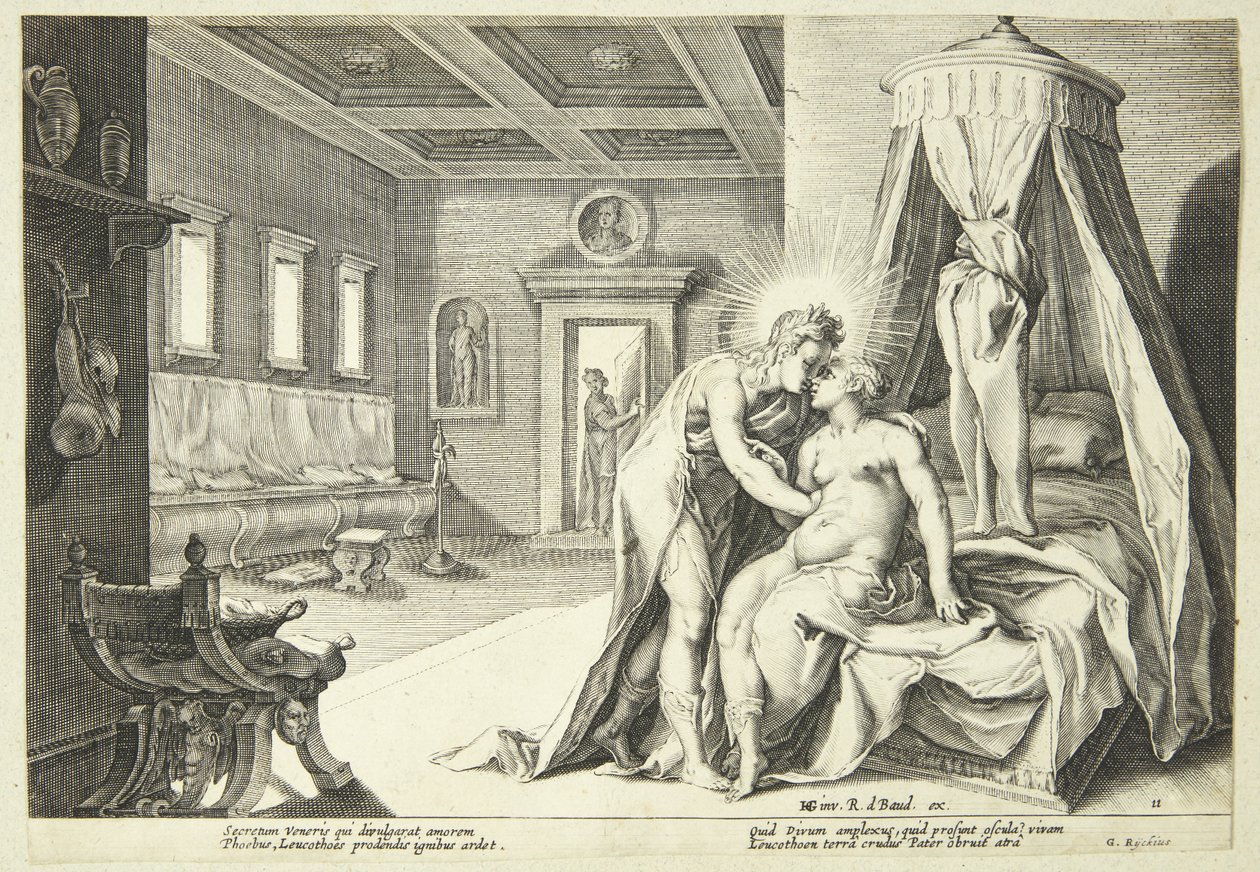 Apollo zneužívá Leucothoe od Hendrick Goltzius