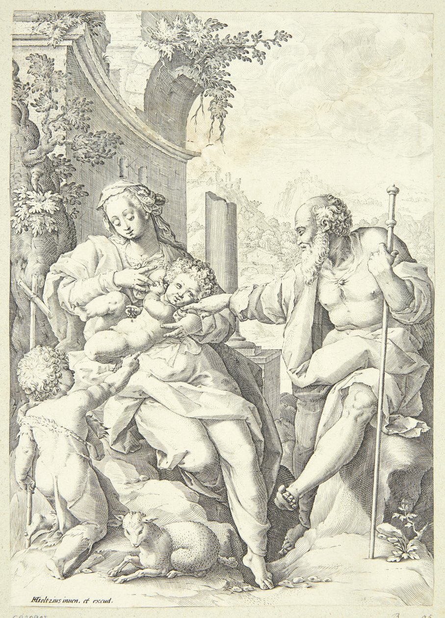 Svatá rodina s malým Janem od Hendrick Goltzius