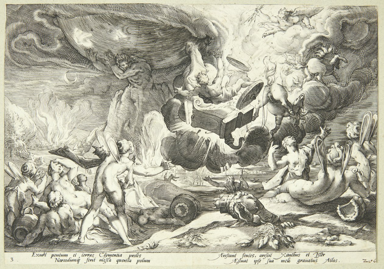 Pád Phaetonu od Hendrick Goltzius