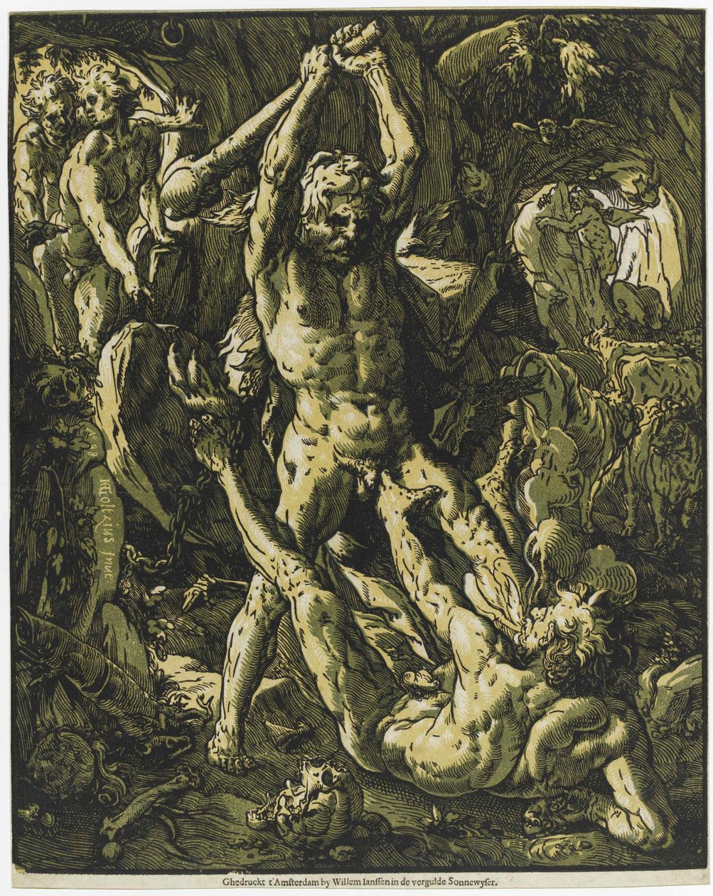 Hercules zabíjející Cacus, 1588. od Hendrick Goltzius