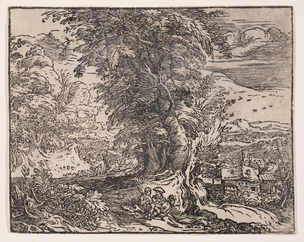 Krajina s pastýřským párem od Hendrick Goltzius
