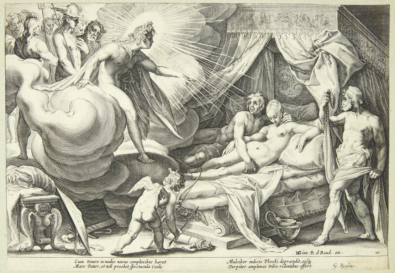 Mars a Venuše jsou překvapeni od Hendrick Goltzius