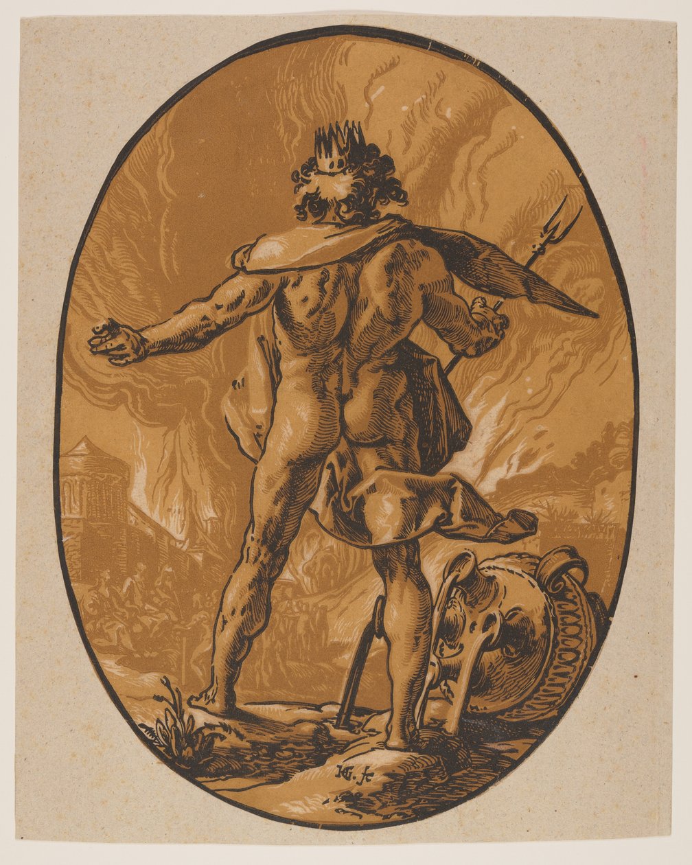 Pluto, z knihy Božstva od Hendrick Goltzius