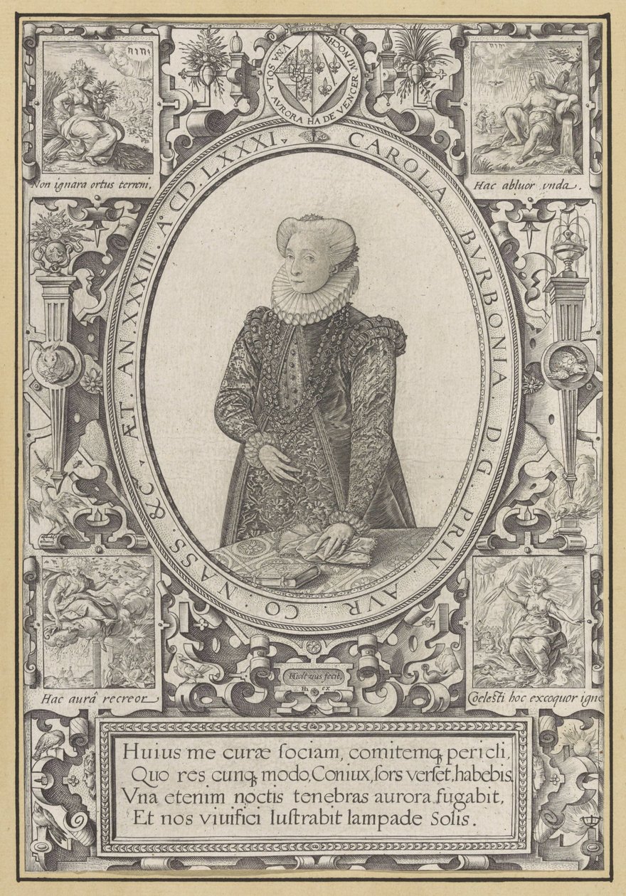 Portrét Charlotty Bourbonské od Hendrick Goltzius