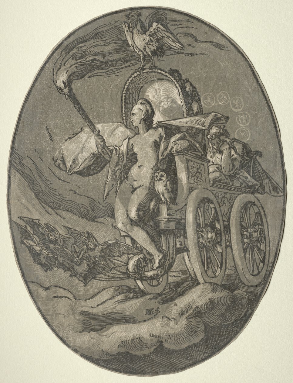 Sedm božstev: Nox (noc) od Hendrick Goltzius