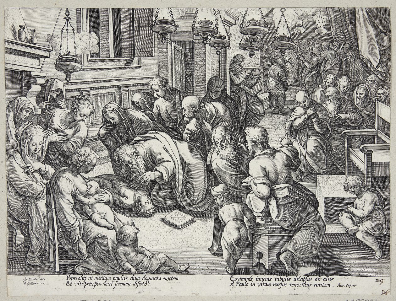 Svatý Pavel vychoval Eutycha od Hendrick Goltzius