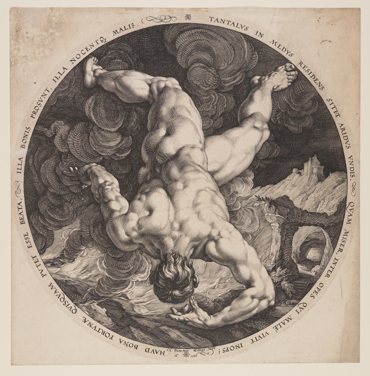 Tantalos, z knihy Čtyři potupníci od Hendrick Goltzius