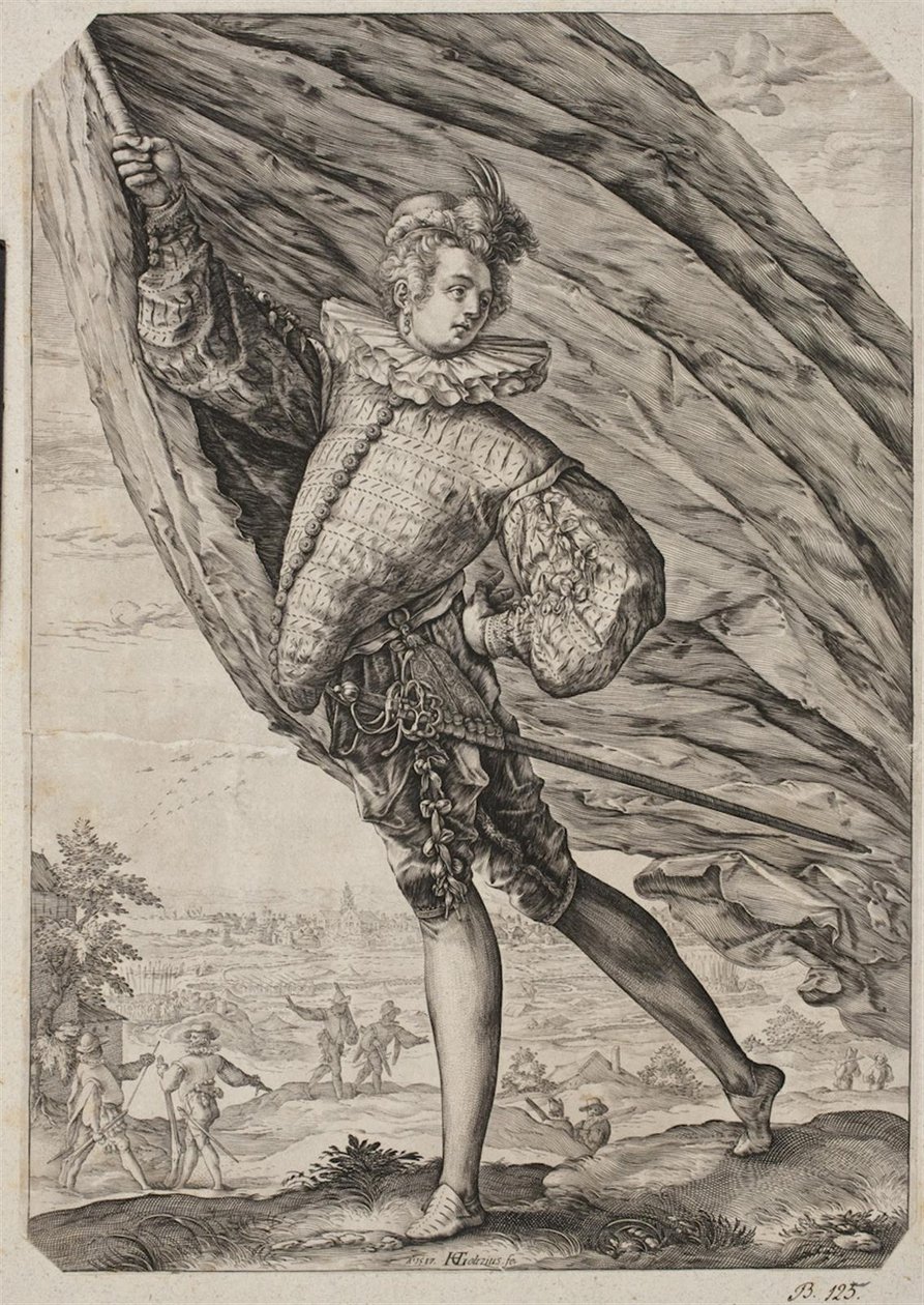Velký vlajkonoš od Hendrick Goltzius