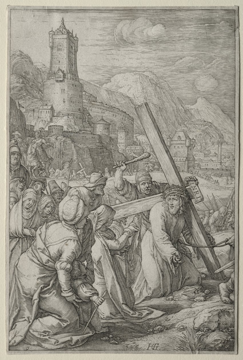 Umučení: Kristus nesoucí kříž od Hendrick Goltzius