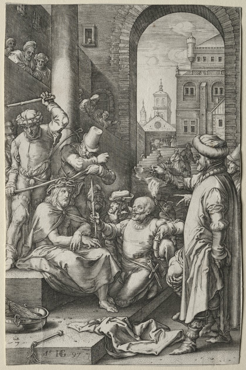 Vášeň: Korunování trním od Hendrick Goltzius
