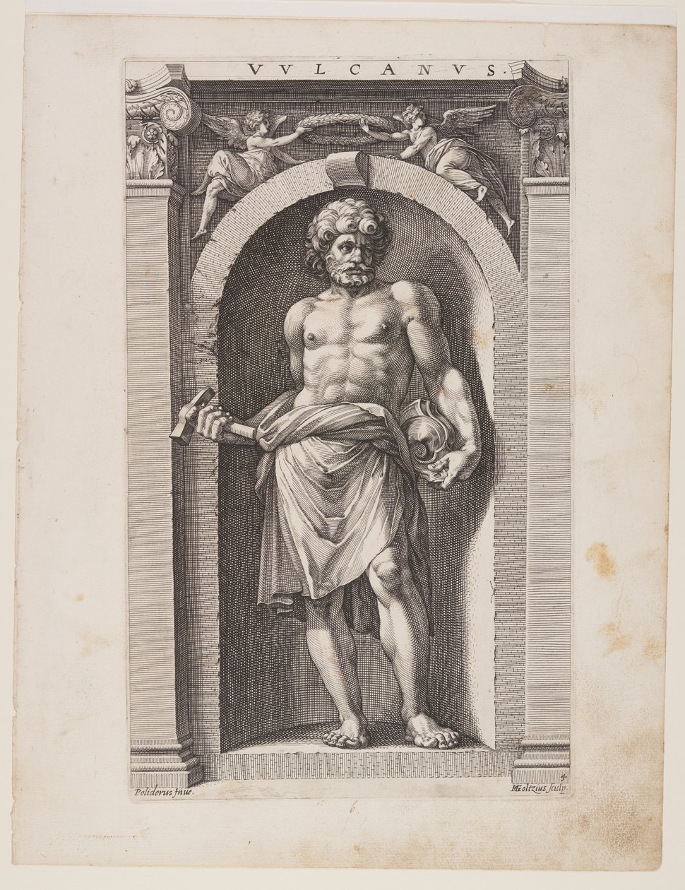 Vulcanus, z knihy Osm pohanských bohů od Hendrick Goltzius