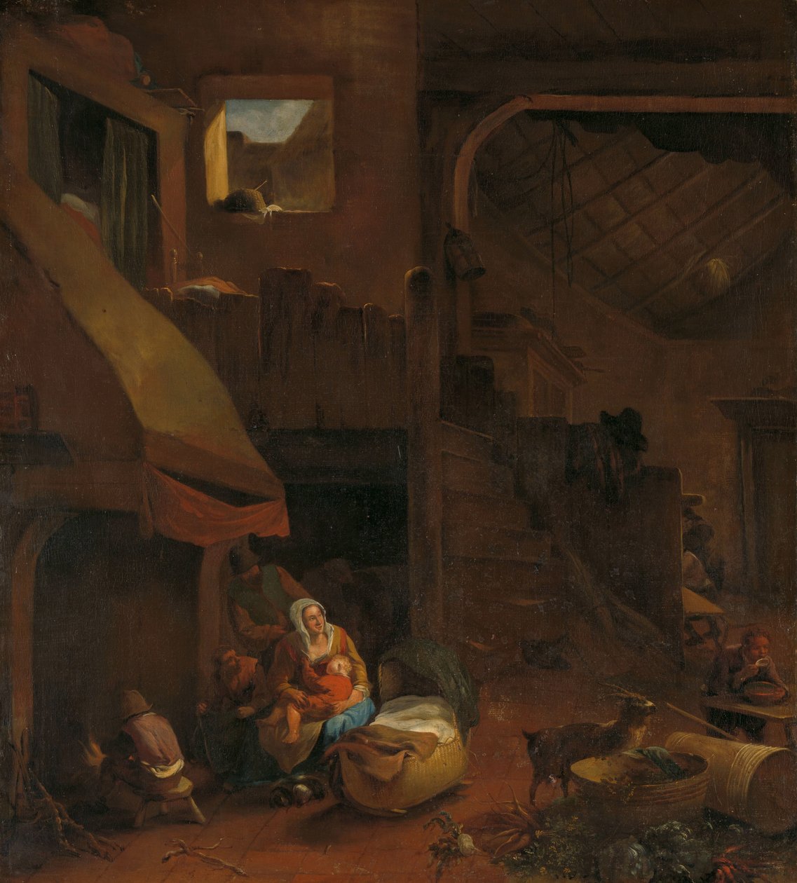 Interiér selské boudy od Hendrick Mommers