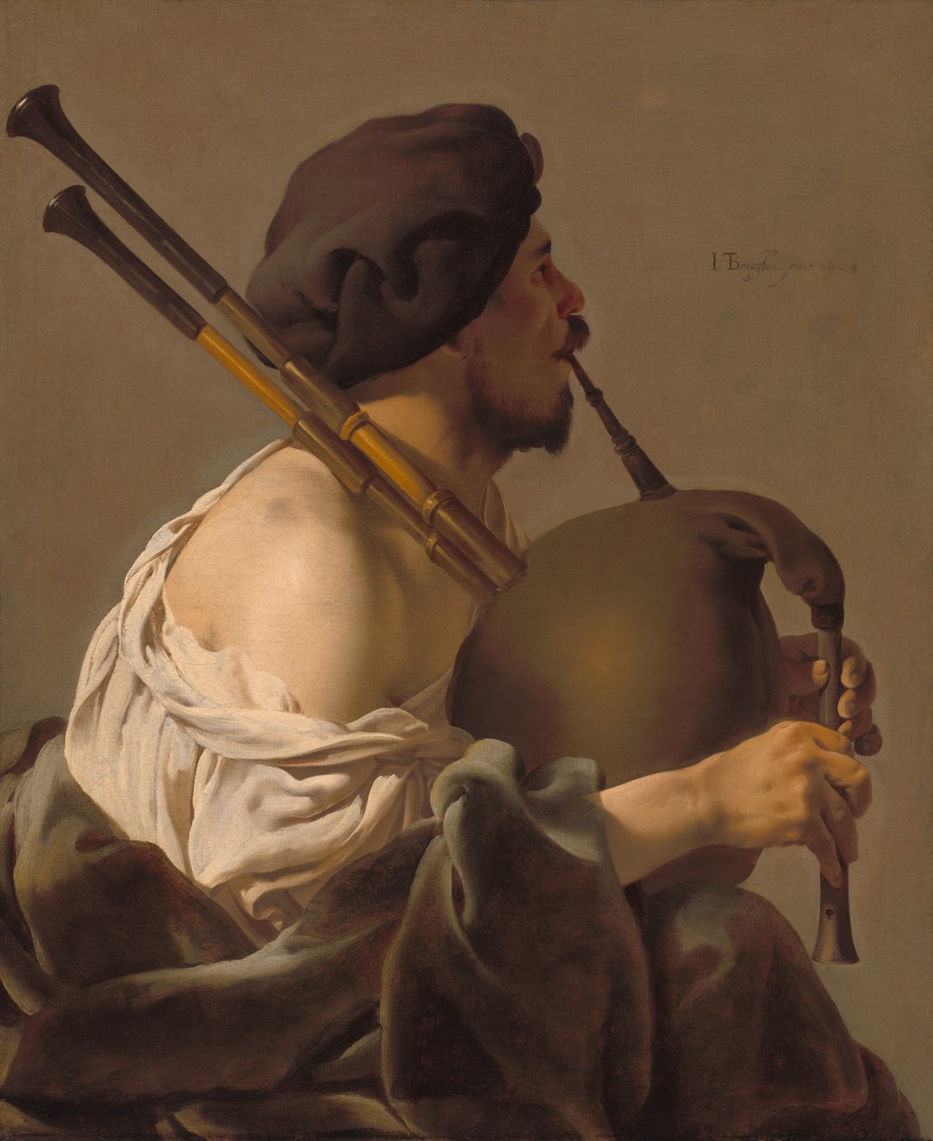 Hráč na dudy, 1624. od Hendrick ter Brugghen