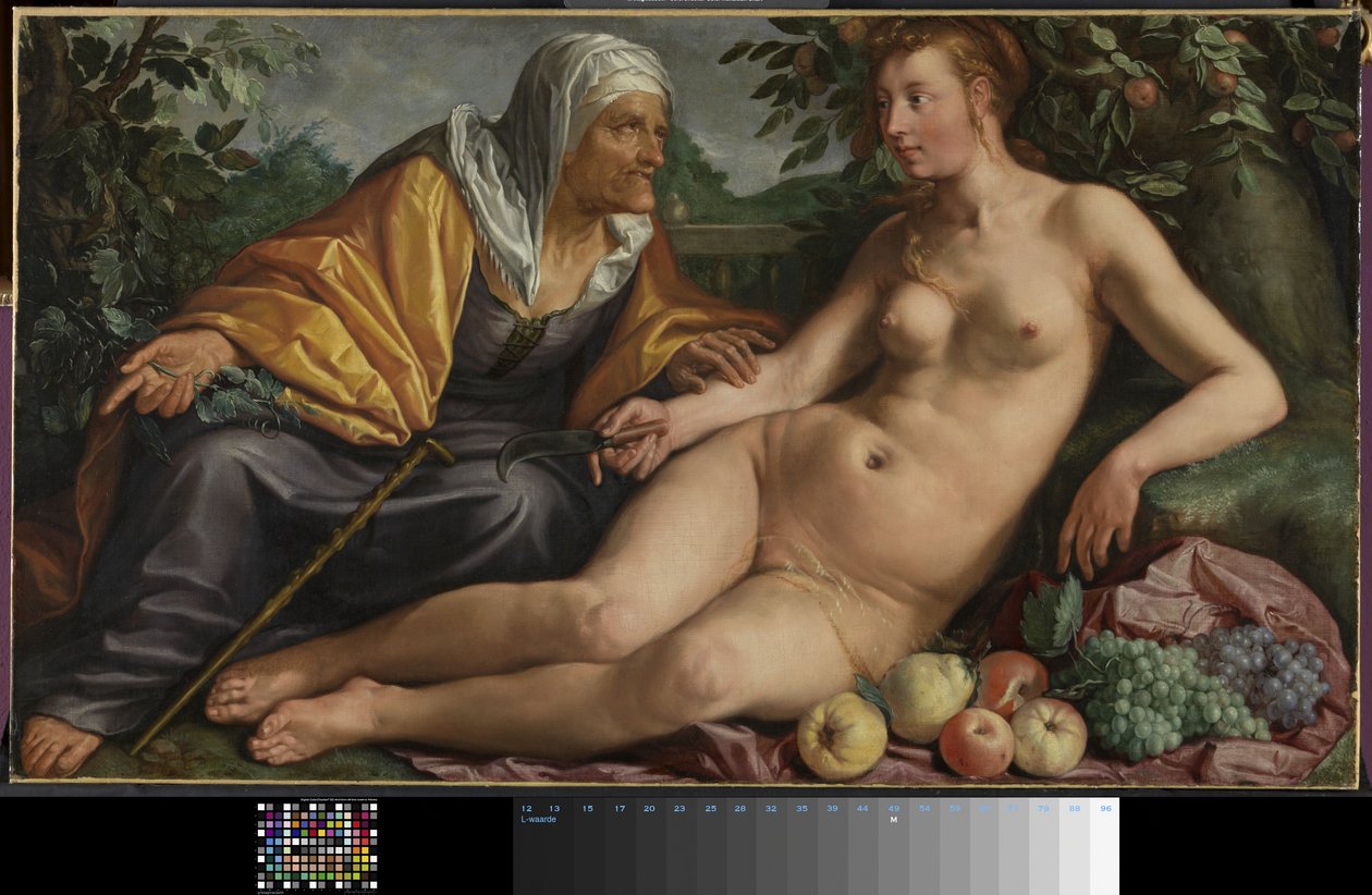 Vertumnus en Pomona od Hendrik Goltzius