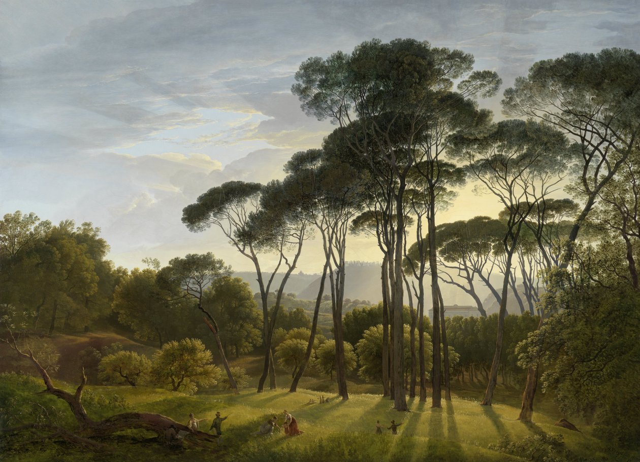 Italská krajina s Umbrella Pines, 1807 od Hendrik Voogd