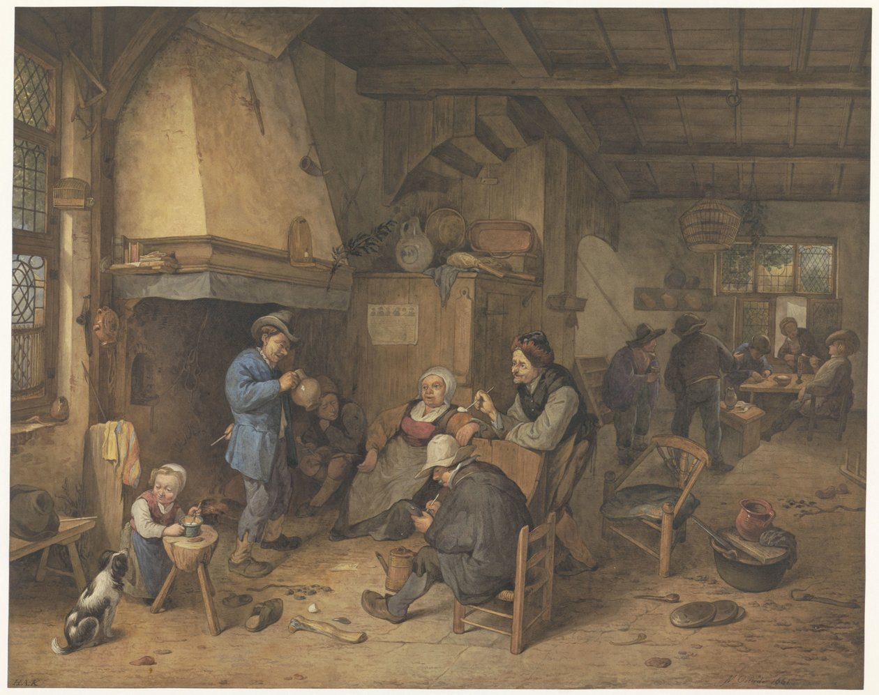 Farmářská společnost uvnitř od Hendrik Abraham Klinkhamer