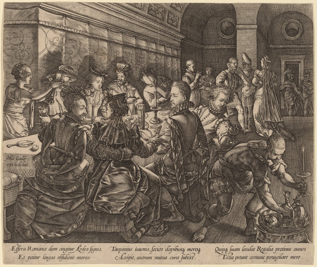 Banket v domě Tarquinius Collatinus od Hendrik Goltzius