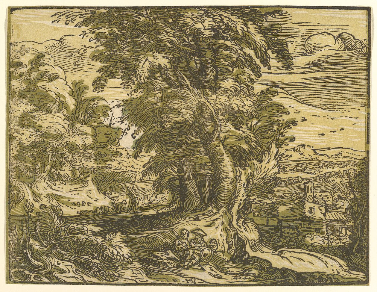 Krajina se sedícím párem, po roce 1595. od Hendrik Goltzius