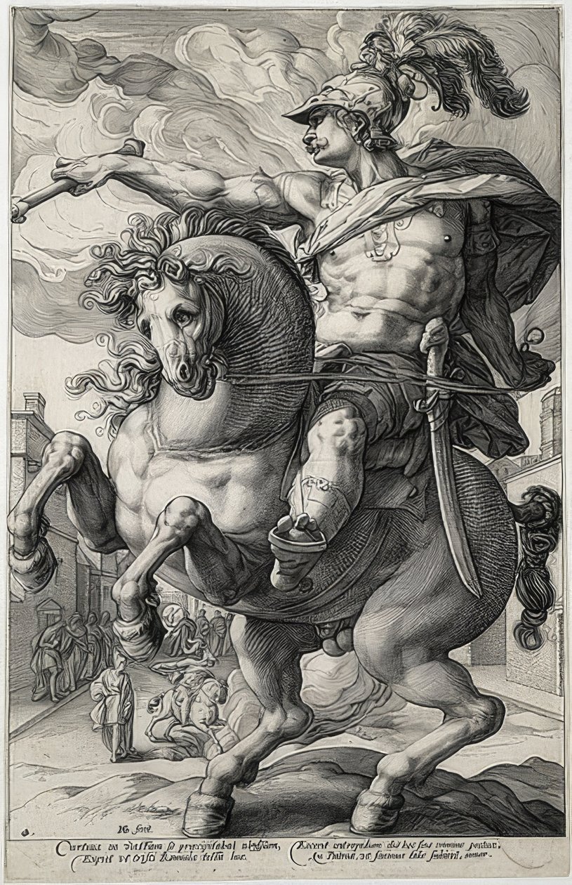 Marcus Curtius. 1586 od Hendrik Goltzius