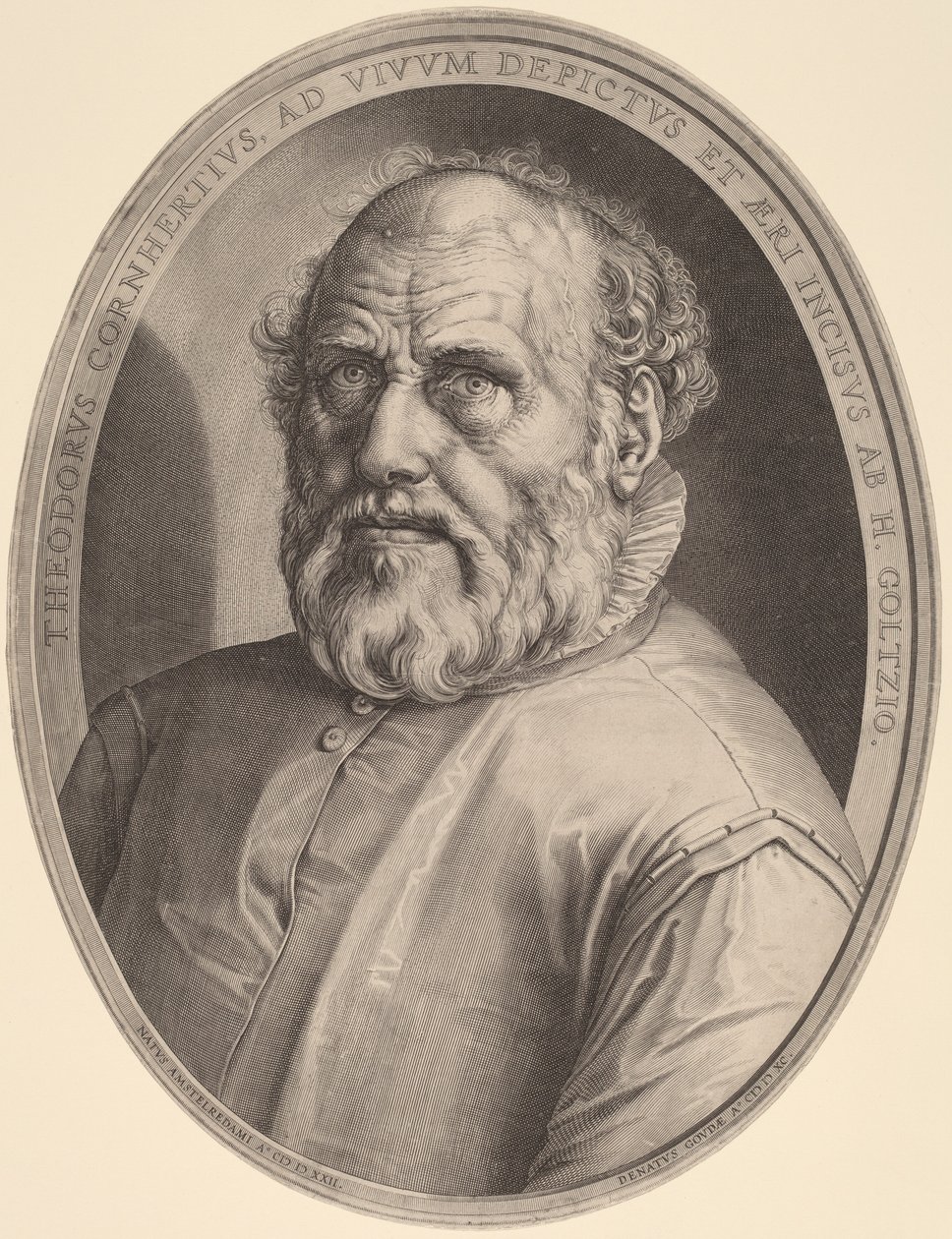 Portrét Dirka Volckertcze. kukuřičný jelen od Hendrik Goltzius