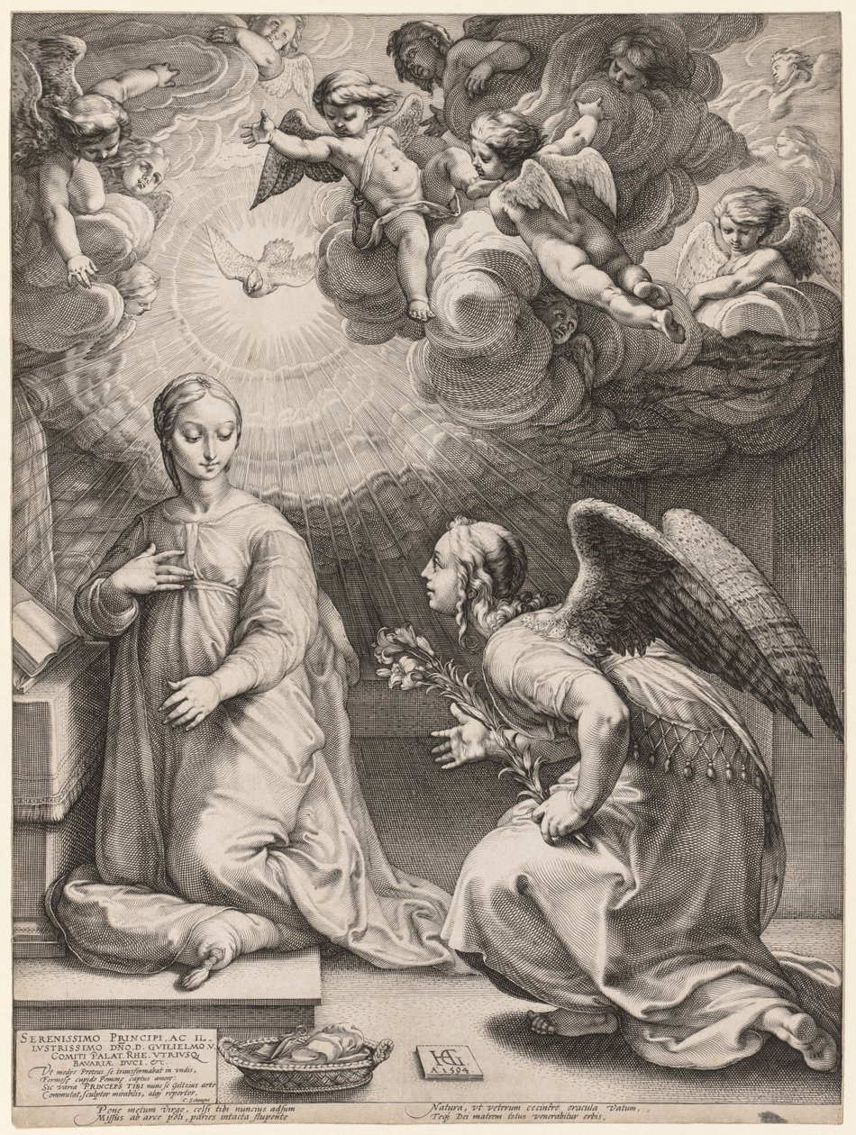 Zvěstování, 1594. od Hendrik Goltzius