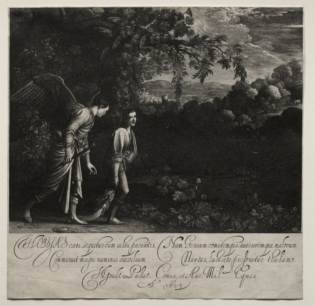 Tobias and the Angel (velký talíř) od Hendrik Goudt