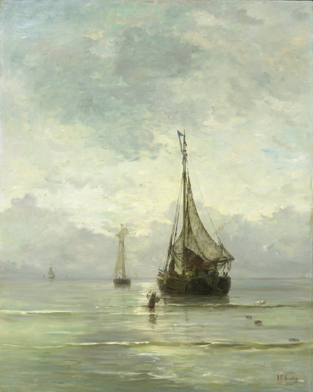klidné moře od Hendrik Willem Mesdag