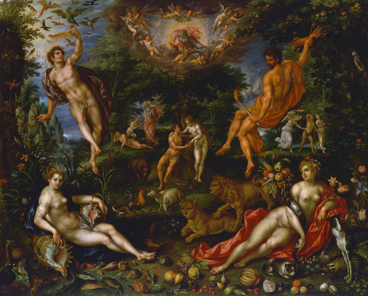 Pozemský ráj, kolem 1607 (olej na plátně) od Hendrik de Fromantiou