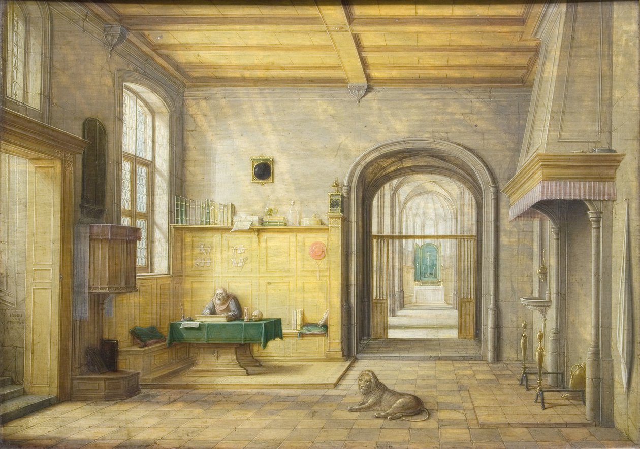 Svatý Jeroným ve své pracovně, 1624 od Hendrik van Steenwyck