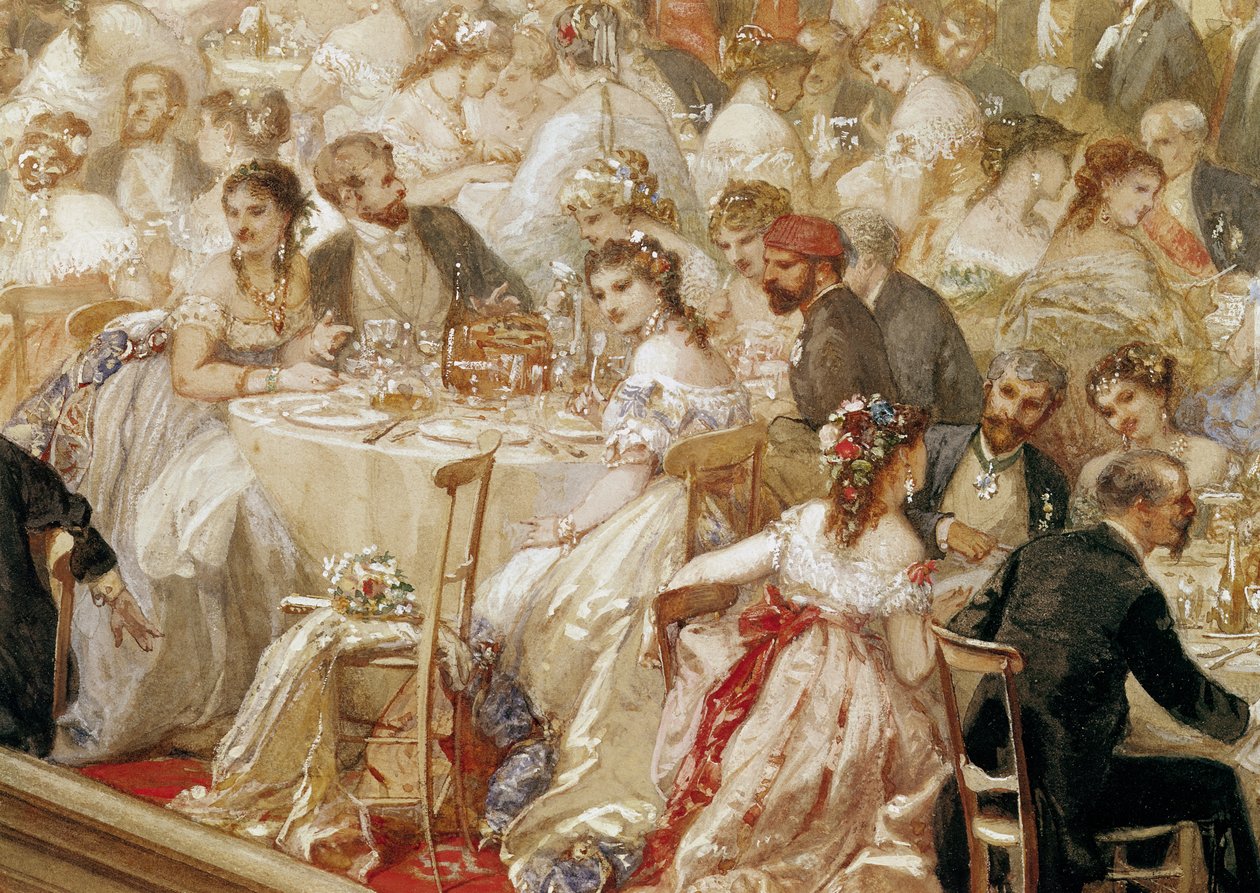 Večeře v Tuileriích, 1867 (detail z 182992) od Henri Baron